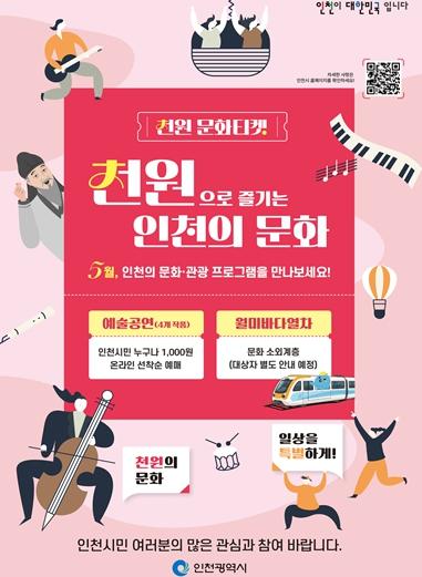 인천시, 2026년 ‘천원 문화티켓’ 확대…시민 문화복지 체감 높인다 기사 이미지