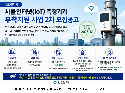 사물인터넷으로 대기오염 관리…인천시 측정기기 부착 지원 기사 이미지