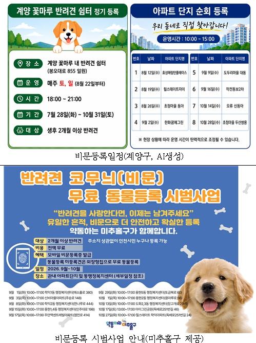 인천시, 찾아가는‘반려견 코무늬(비문) 무료 등록’ 기사 이미지